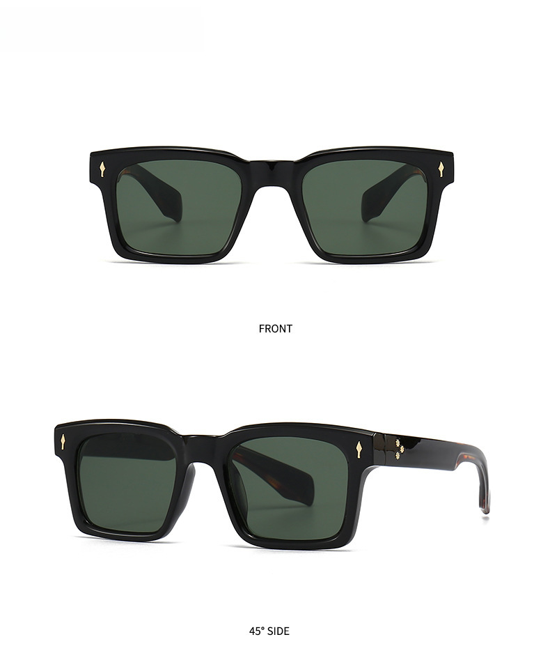 Lunettes de soleil œil de chat angulaires transfrontalières spéciales, jambes de miroir rétro modernes, lunettes de soleil décoratives guépard sautant 6025_voghion.com