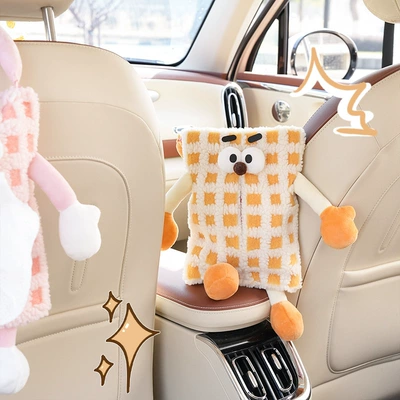 Car Tissue Box with Striped Plaid – Car tissue box/set