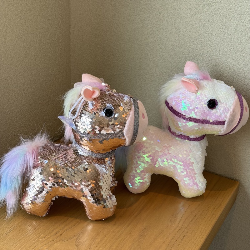 本物のスパンコールポニーぬいぐるみペンダント馬年マスコット人形シミュレーション動物キーホルダー人形ギフト|undefined