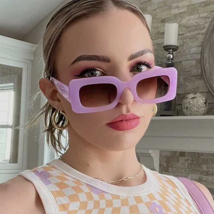 50g Weight Full Frame Glasses Structure Sunglasses Classification Fashion Solid Color UV400 Protection Resin Square Full Frame Women's Sunglasses