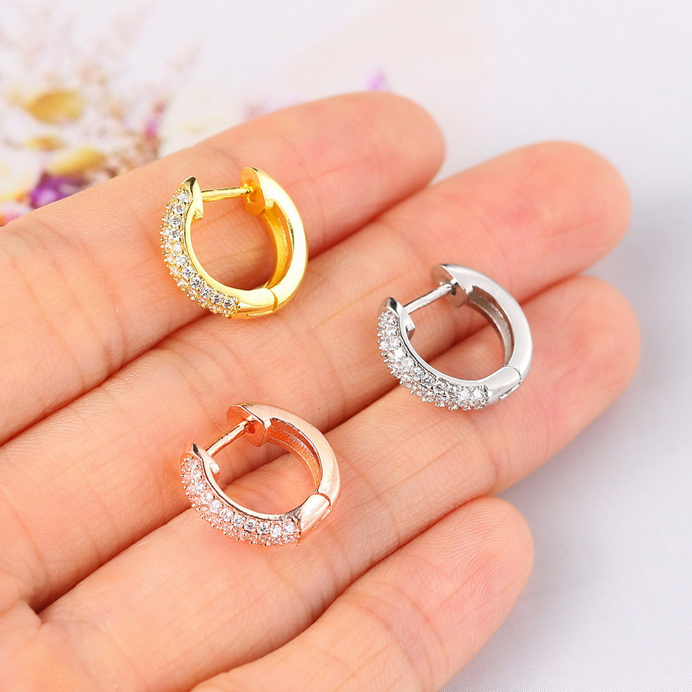 Fashion Circle Copper Plating Zircon Earrings 1 Pair display picture 5