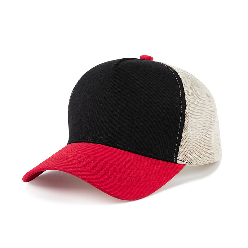 工場在庫カラーブロック野球帽メッシュキャップ春と夏の純綿ソフトトップサンシェードプリント刺繍クロスボーダーピークキャップカスタマイズ|undefined