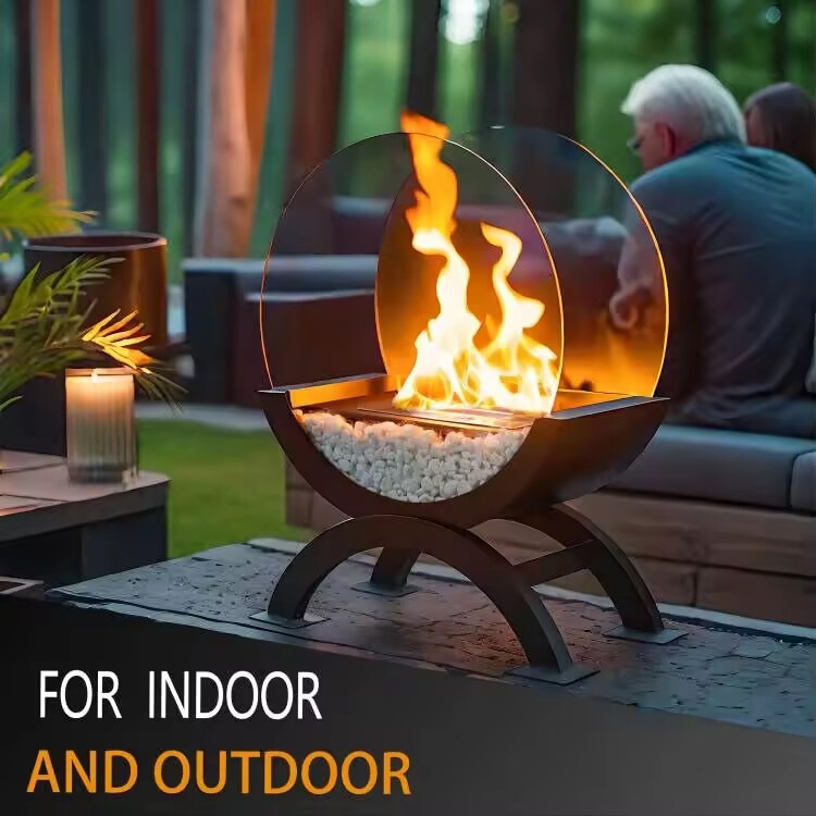 Cross-Border New Round Alcohol Fireplace Arch Semicircle Real Stove Outdoor Fireplace Portable Fire Fireplace Shelf