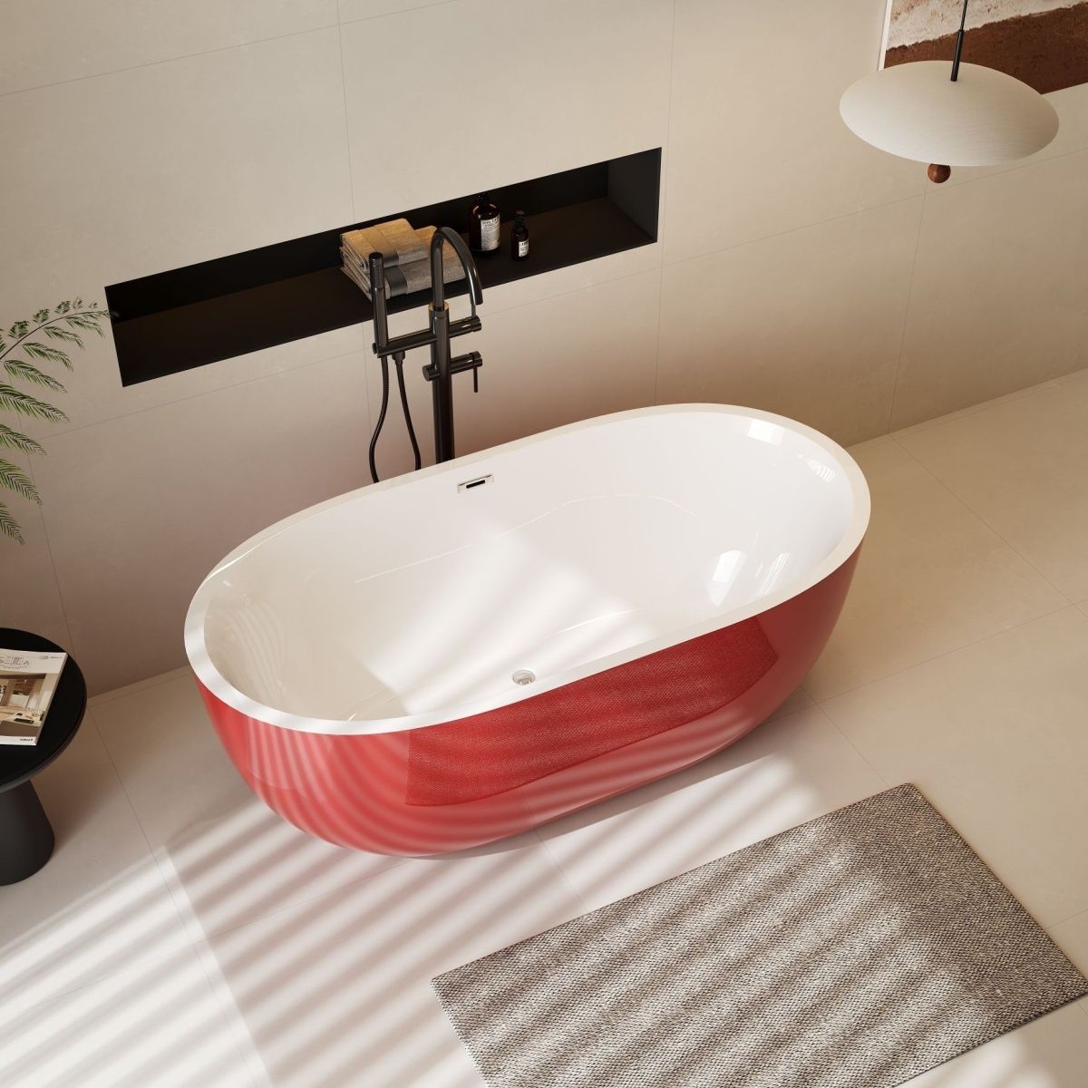 Bathroom Household Small-Sized Acrylic Adult Seamless Integrated Bathtub for Guesthouses and Hotels, Freestanding Bathtub for Export