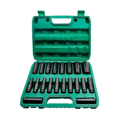 A Complete Set of Power Tool Extension Sockets, Thickened Short and Long Electric Wrench Sockets, Hexagonal, for Automotive Repair