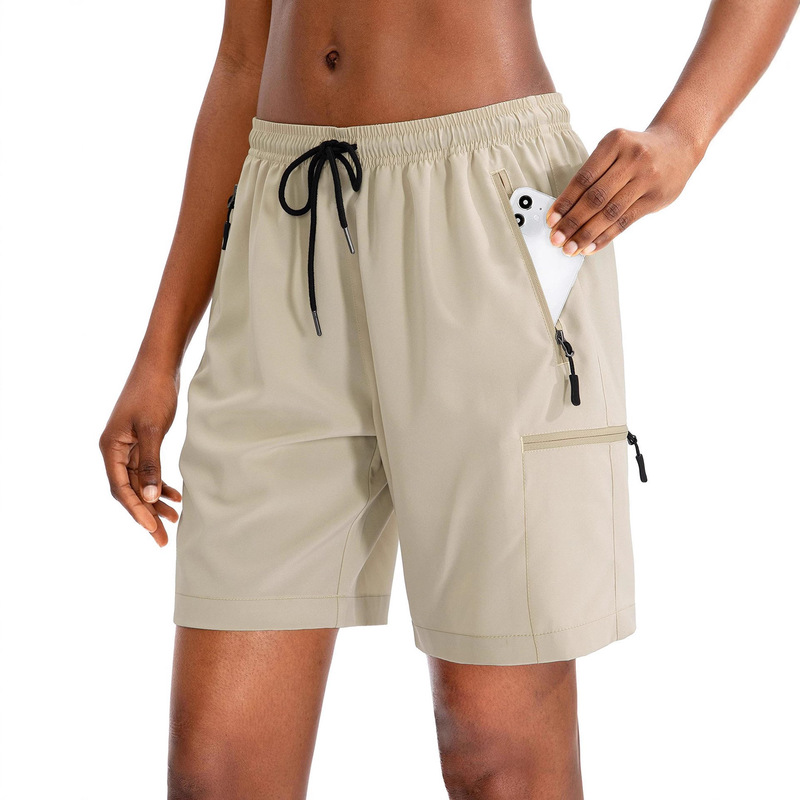 Cross-Border New Hiking Cargo Shorts Quick-Dry Lightweight Summer Shorts Women's Sports Golf Zipper Pocket
