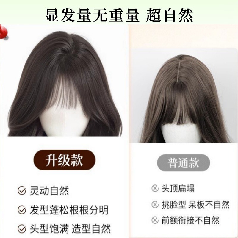 女性用ウィッグ、ロング巻き毛、フルヘッドギア、エッグロール、ウォーターリップル、フルウールカール、エア前髪、ナチュラルふわふわフルヘッドギア|undefined