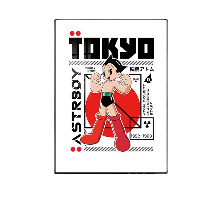 小紅書アトム装飾画寝室机児童室掛け画直播間ネット赤ミルクティー店装飾画