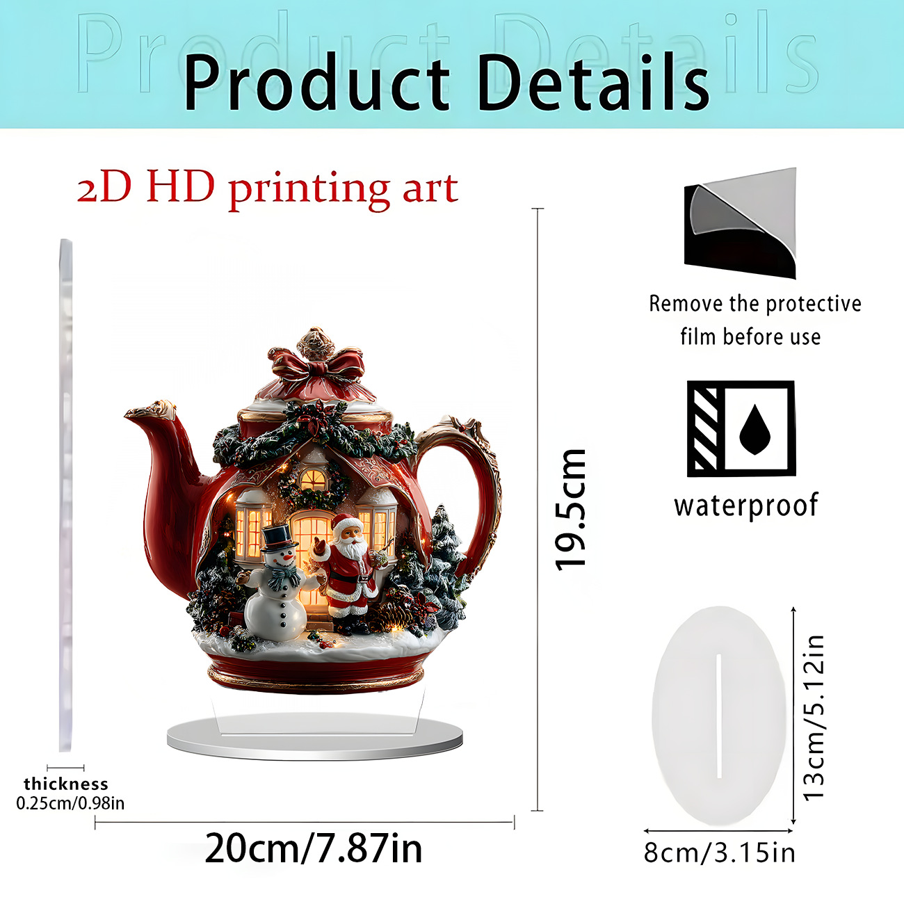 Nuevos productos transfronterizos Navidad Nochebuena Navidad Apple decoración decoración de escritorio decoración de Año Nuevo 2D acrílico