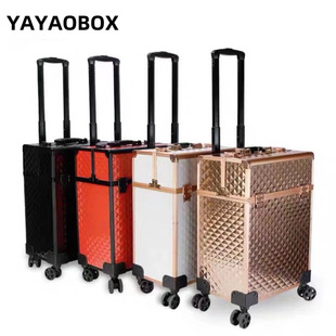 High-end Water Cube Trolley Makeup Box, Professional Tattoo, Manicure, Hairdressing, Beauty and Makeup Tool Box with Lock