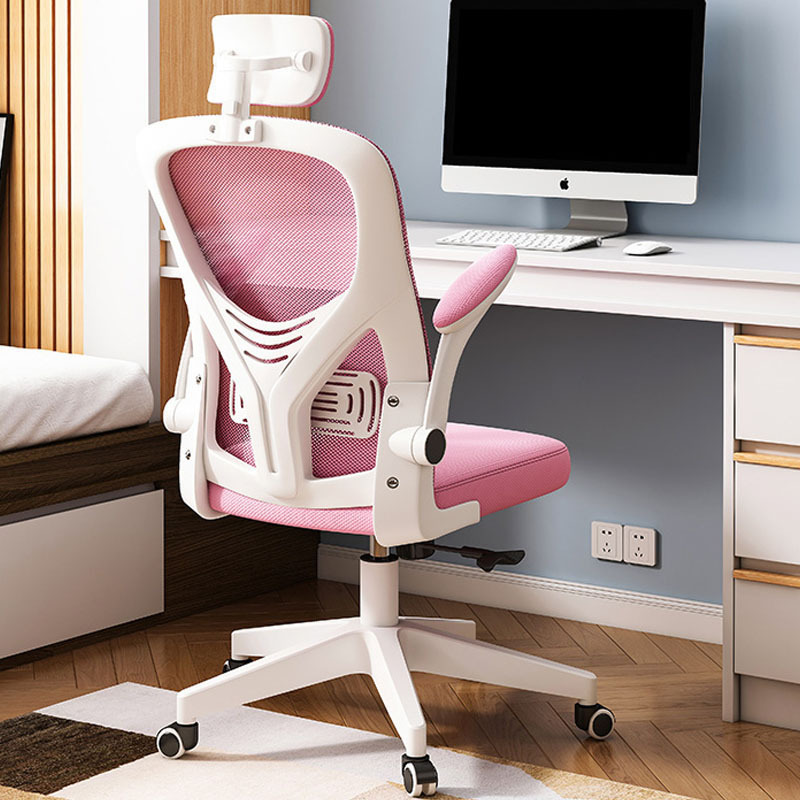Silla de oficina ergonómica, altura ajustable simple, adecuada para estudio, largas jornadas sentado, uso en oficina y hogar, respaldo cómodo, tela de malla transpirable.