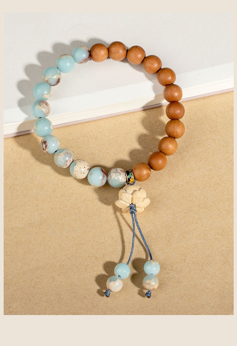 Chinese-style Shoushan stone bracelet, new Chinese-style lotus, golden silk sandalwood, holding Zen, green sandalwood prayer beads, black sandalwood prayer beads bracelet, female 311 undefined
