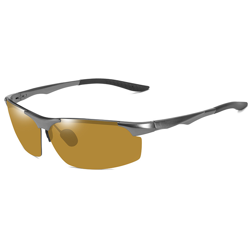 クロスボーダー新しいアルミマグネシウム変色サングラス昼夜偏光ナイトビジョンスポーツサイクリングメガネ卸売 8003