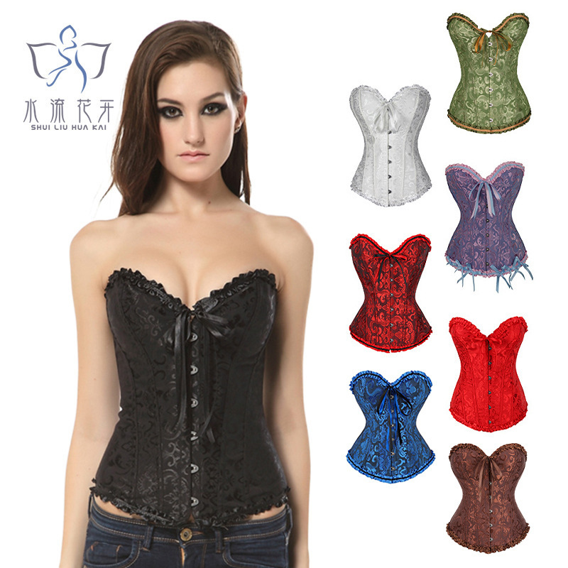 Vintage Court-Style Corset, Shapewear Vest, Waist Trainer, Tight-Fitting Lace-Up Corset, Fishbone Corset, Waist Cincher