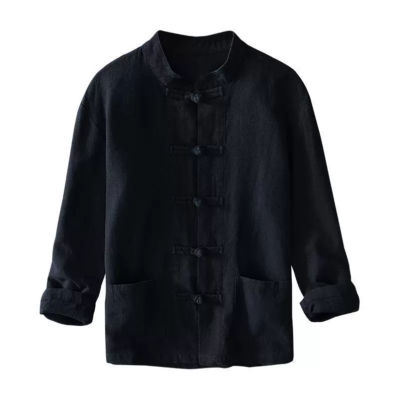 Рукав long-sleeve, рубашка для отдыха, китайский стиль