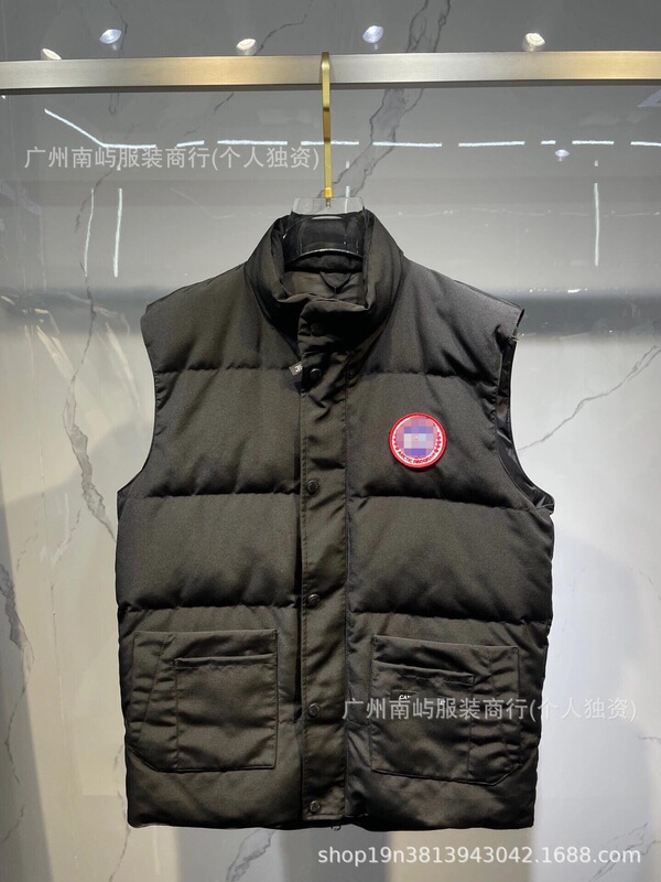 秋冬新款大鹅男女短款无袖坎肩背心羽绒棉服马甲加厚保暖立领外套|undefined