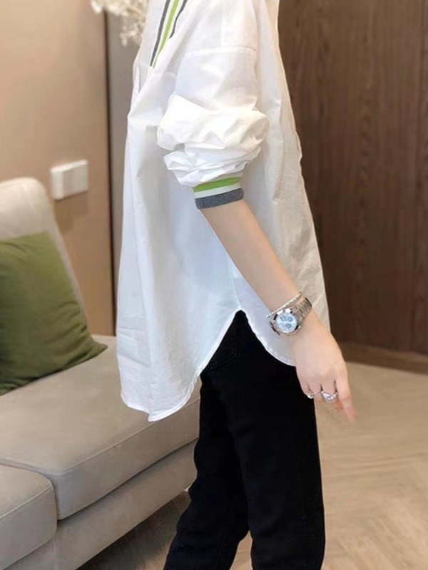 白色衬衫女长袖设计感时尚洋气休闲别致上衣2025年秋季新款欧洲站|undefined