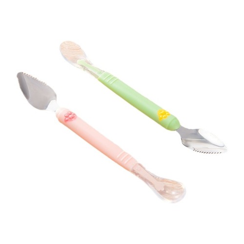 刮泥勺婴儿宝宝餐具水果刮泥勺辅食勺子双头水果泥挖苹果泥工具勺
