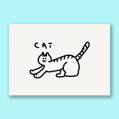 ins簡筆畫韓國設計師小眾線條畫黑白灰人物動物桌面牆面畫報