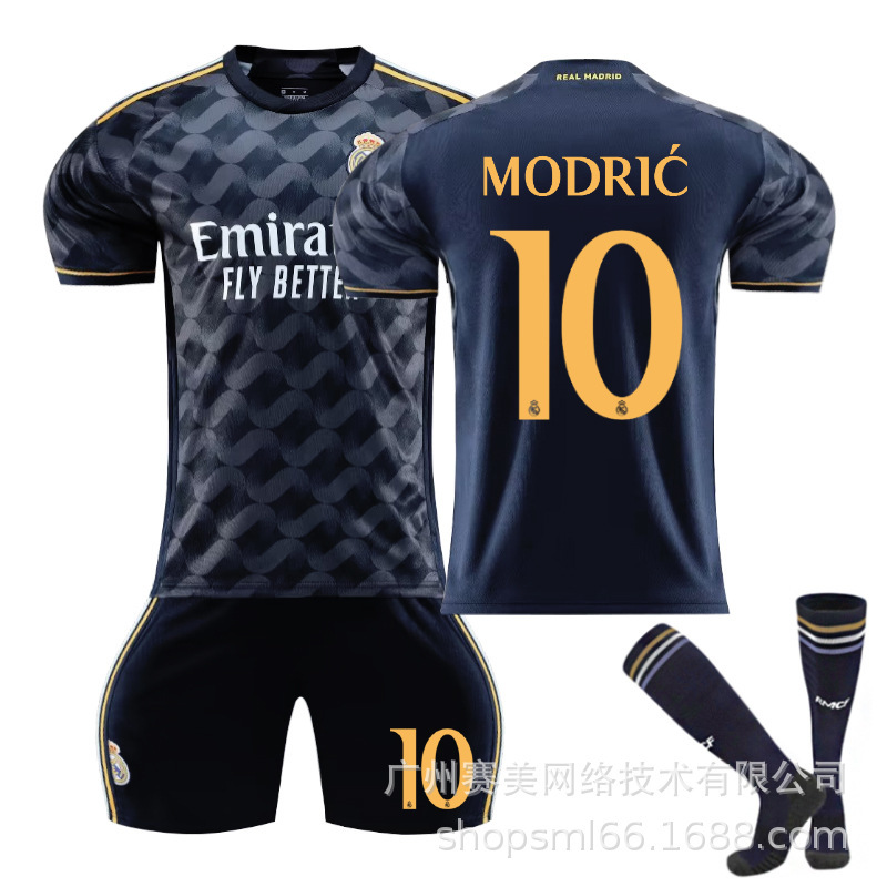 2324 Real Madrid fuera de zafiro azul Jersey N ° 10 Modrich 7 Winnie Croc 5 Bellingham fútbol uniforme traje