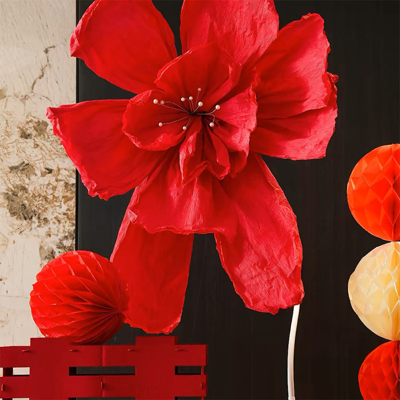 Wedding Decoration Paper Kite Flower Column Oversized Handmade Paper Flower Road Lead Wedding Room Layout Living Room Scene Engagement Decoration