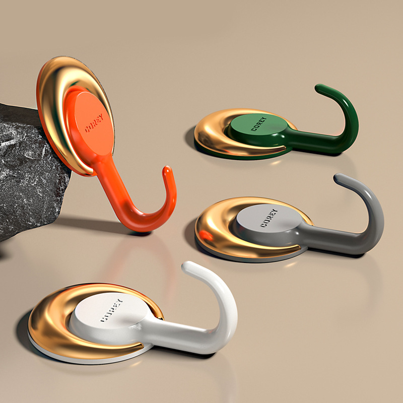 臥室門後衣帽掛鈎強粘力免打孔無痕粘鈎北歐月牙創意粘鈎多功能