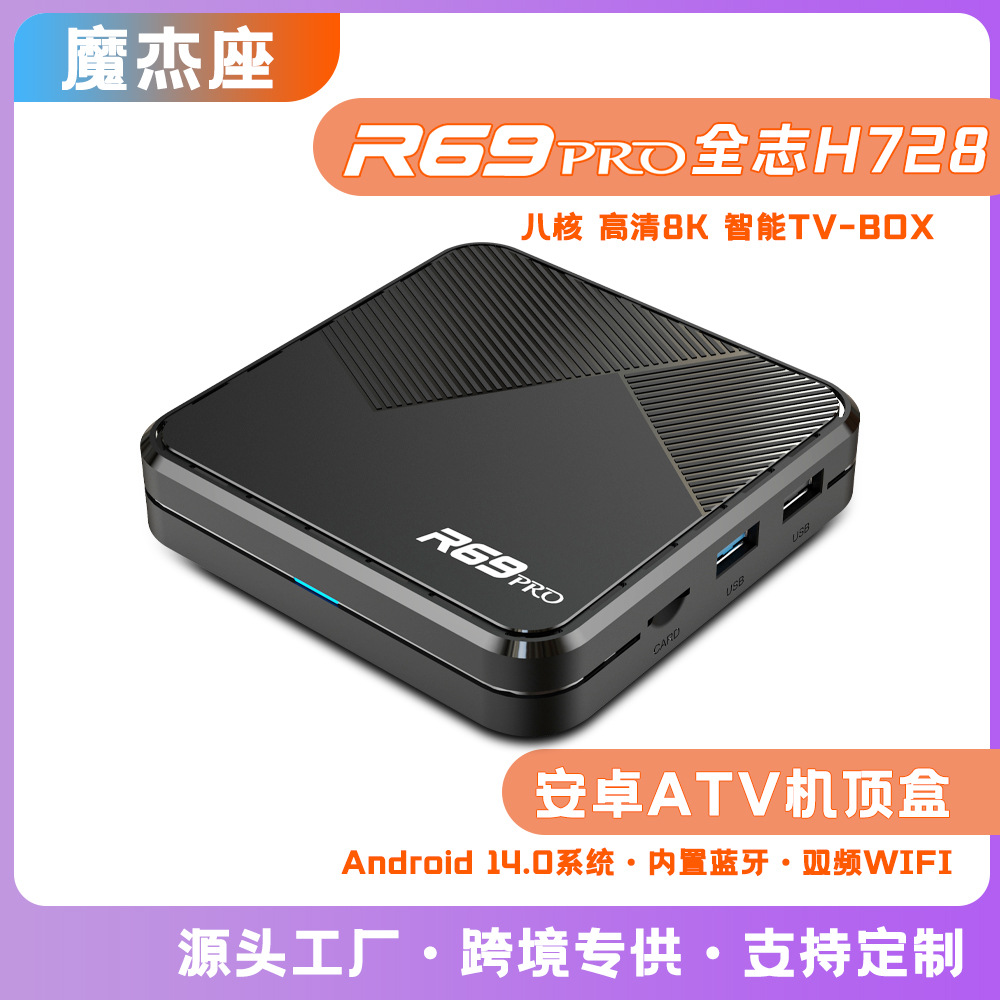 R69 Pro Set-Top Box Allwinner H728 Android 14 Dual-Band Wifi6 Hd 8K Tv Box Tvbox