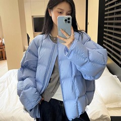 2025韩版网红泡芙感羽绒服女面包服白鸭绒潮小个子保暖多巴胺ins