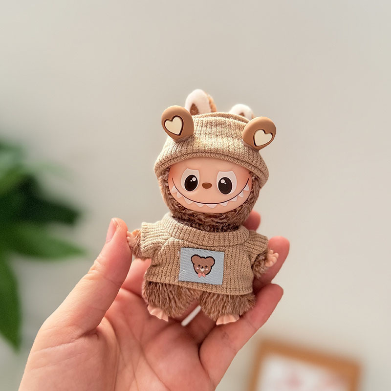 迷你版4.0LABUBU搪胶脸毛绒盲盒玩偶衣服圣诞套装小鼻嘎心底密码|undefined