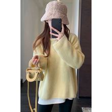 慵懒氛围感颜色好美软糯厚实保暖针织大毛衣女秋冬新H1029M