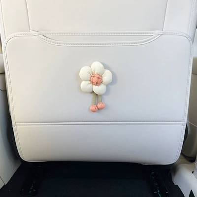 for car use | Chair back anti-kick pad - custard-sunflower-ora-5-rear-seat-anti-kick-pad-1-piece-dawn-white