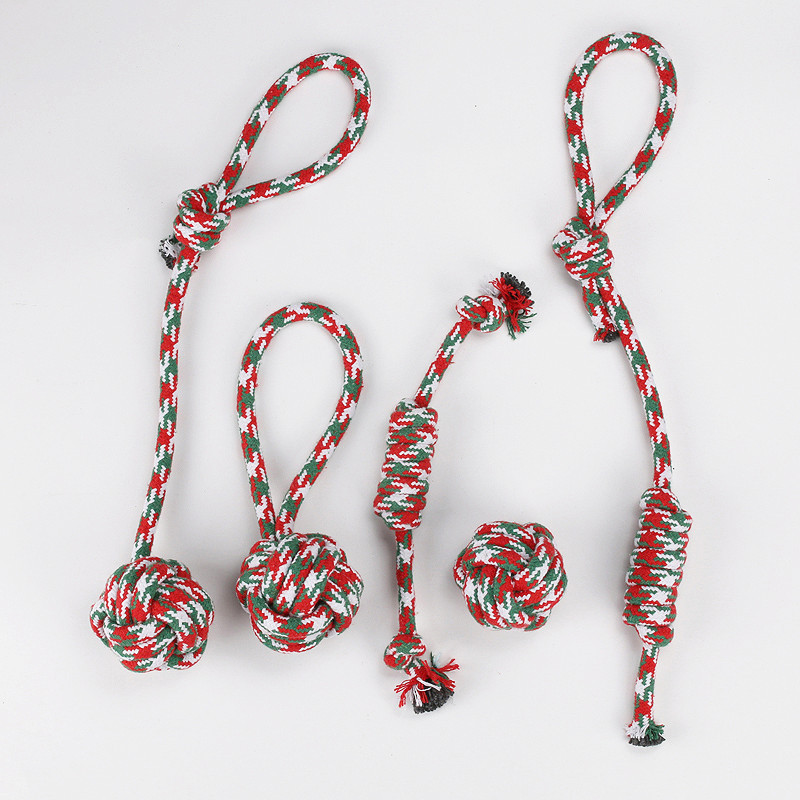 El juego de juguetes para perros más vendido de Amazon, un juguete navideño de cuerda de algodón para mascotas, alivia el aburrimiento, es duradero y resistente a las mordidas.