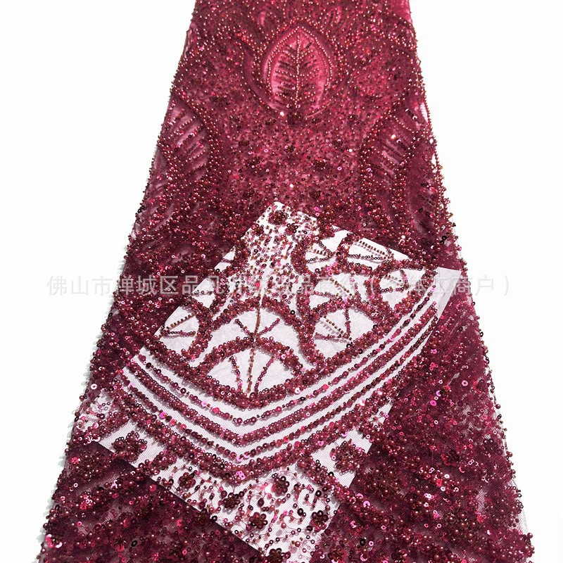 Fabricante de nueva tela de cuentas flor de tela de lenteja alta fotografía vestido de boda vestido de moda tela de vestido image 4
