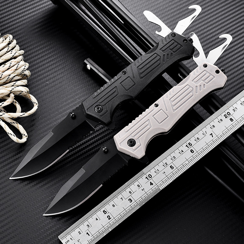 现货折叠刀随身户外刀具野营求生高硬度多功能折刀尼龙波纤柄小刀