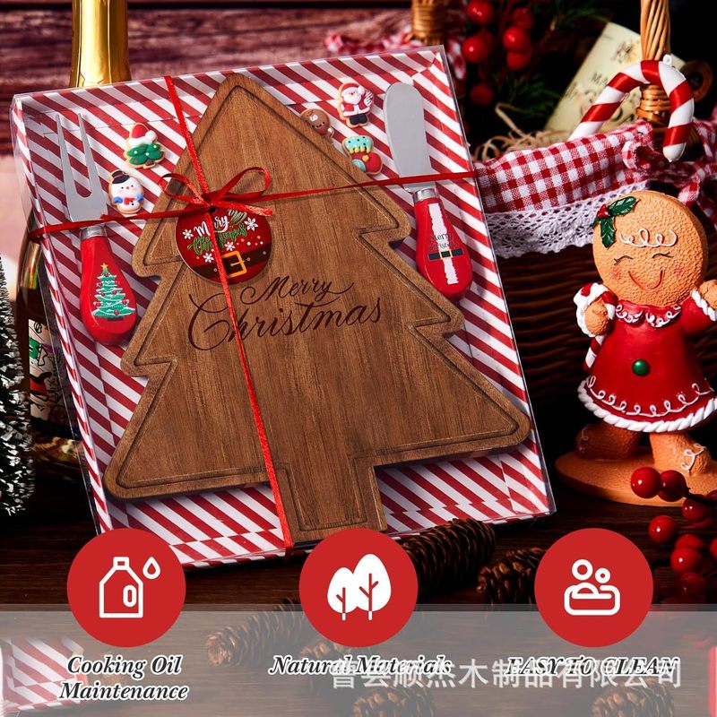 クリスマストレイホームチーズチーズまな板クリスマスツリー装飾雰囲気ディナープレート木製デザートディッシュプレート|undefined