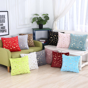 Authentic Guaranteed Nantong Home Textile Manufacturer Hot Stamping Plush Leaf Series Pillow Pillowcase Pillow Bed Bedside Pillow