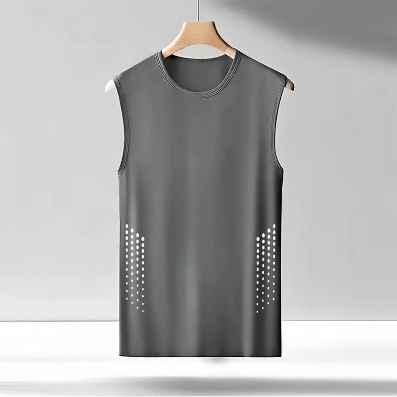 Шелковая спортивная базовая футболка для зала, быстрая сухость, тонкая майка без рукавов для тренировок