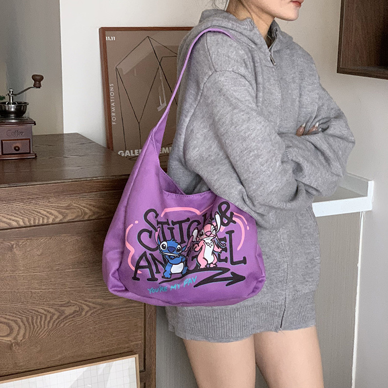 Bolsa de mano de gran capacidad, bolso de mano, bolso de hombro portátil, estilo coreano de perro salchicha encantador de dibujos animados.