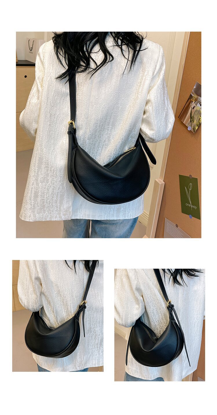 Simple and fashionable for women 2024 new color contrasting single shoulder saddle casual versatile crossbody dumpling_voghion.com