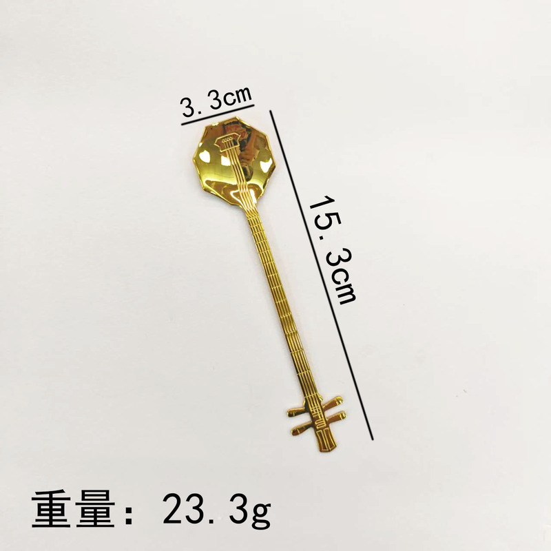 创意304乐器勺不锈钢咖啡搅拌勺餐厅音乐吧勺蛋糕甜品勺马克杯勺|undefined