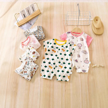 夏季薄款宝宝连体衣男女新生儿短袖哈衣婴儿衣服夏装爬服一件代发