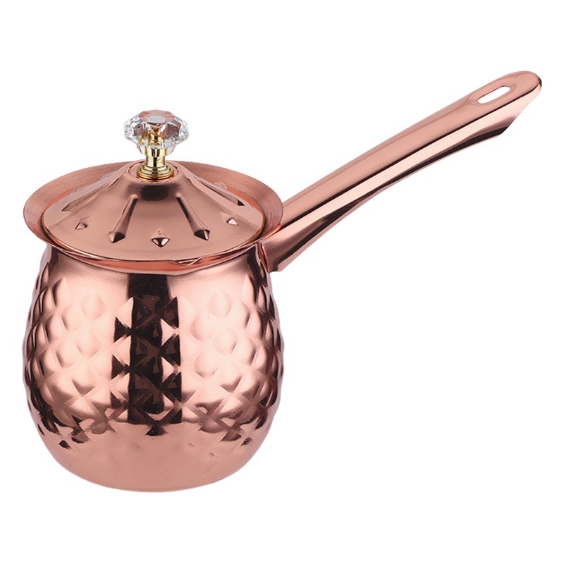 Korean Stainless Steel Handmade Coffee Pot Internet Celebrity Milk Cup Hand Brewing Pot Golden Long Handle Household Teapot Hot Milk Pot