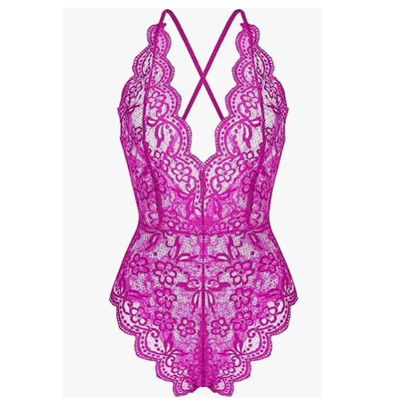 Flirty Hot Women's Lingerie Bodysuit Babydoll One-Piece Lace Halter Teddy Nightdress Seductive Set