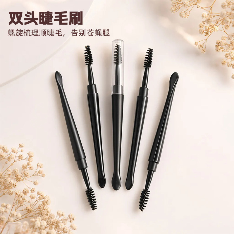 Eyebrow Brush, Small Portable Spiral Eyebrow Brush with Cover, Eyebrow Brush and Eyelash Brush Two-In-One, Wild Eyebrow Brush, Affordable Beauty Tool