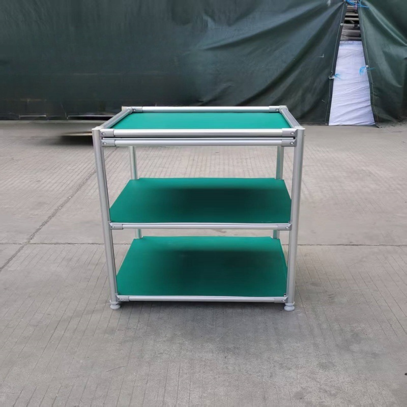 三代防静电精益管工作台车间铝合金铝型材铝管操作台多层平面桌子