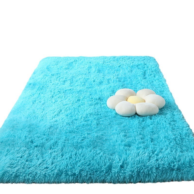 simple alfombra de sala de estar seda doméstica dormitorio chica alfombra de pelo largo mantas de cama estampado sofás de peluche cojín de mesa de té