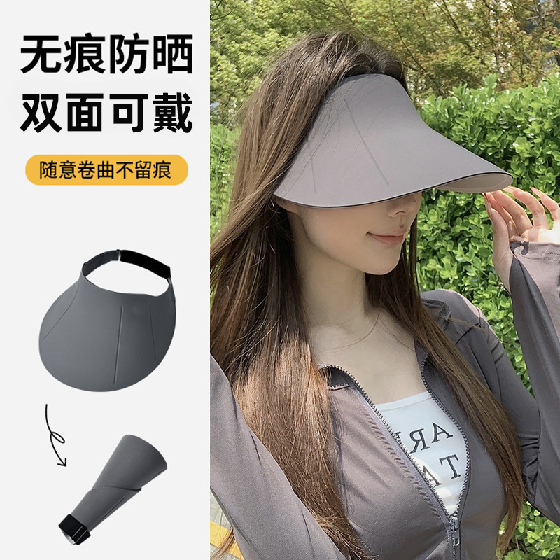 New in Stock, Seamless Integrated Sun Protection Hat, Washable, Foldable, Uv Protection, Open-Top Sun Hat
