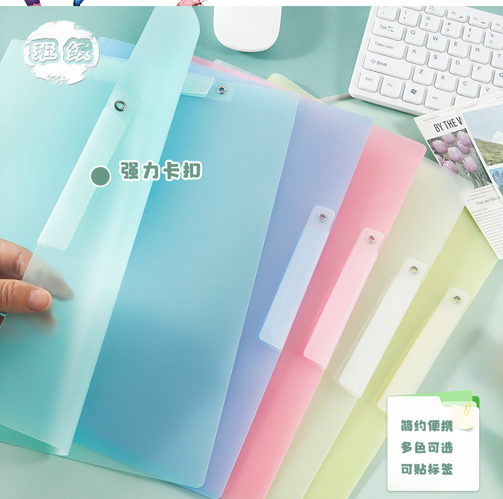 Doble carpeta A4 multicolor engrosado pp carpeta de datos de los estudiantes clasificar el libro de archivo de fijación de archivo