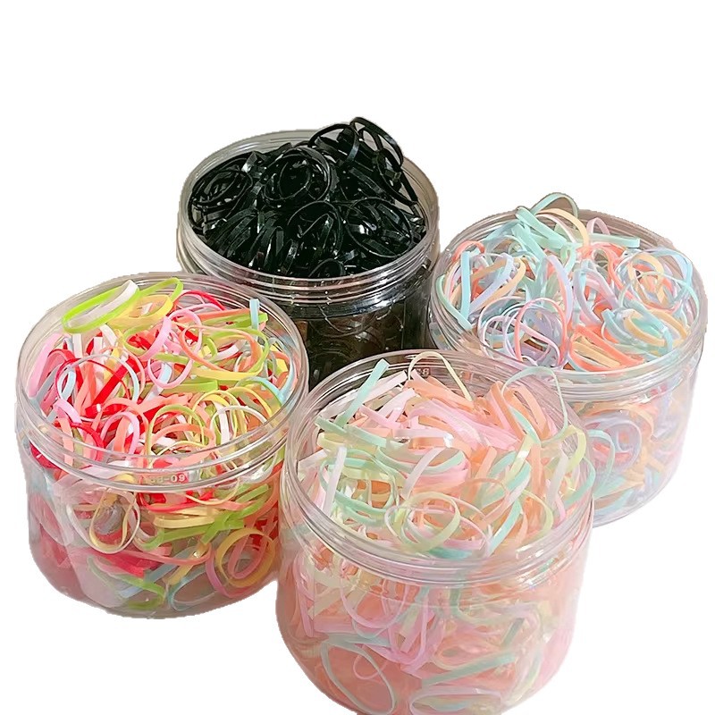 Cuerdas de cabeza de color para mujeres negras coreanas para niños espesar banda de goma desechable toque de cabello para atar el cabello no daña el cabello image 6