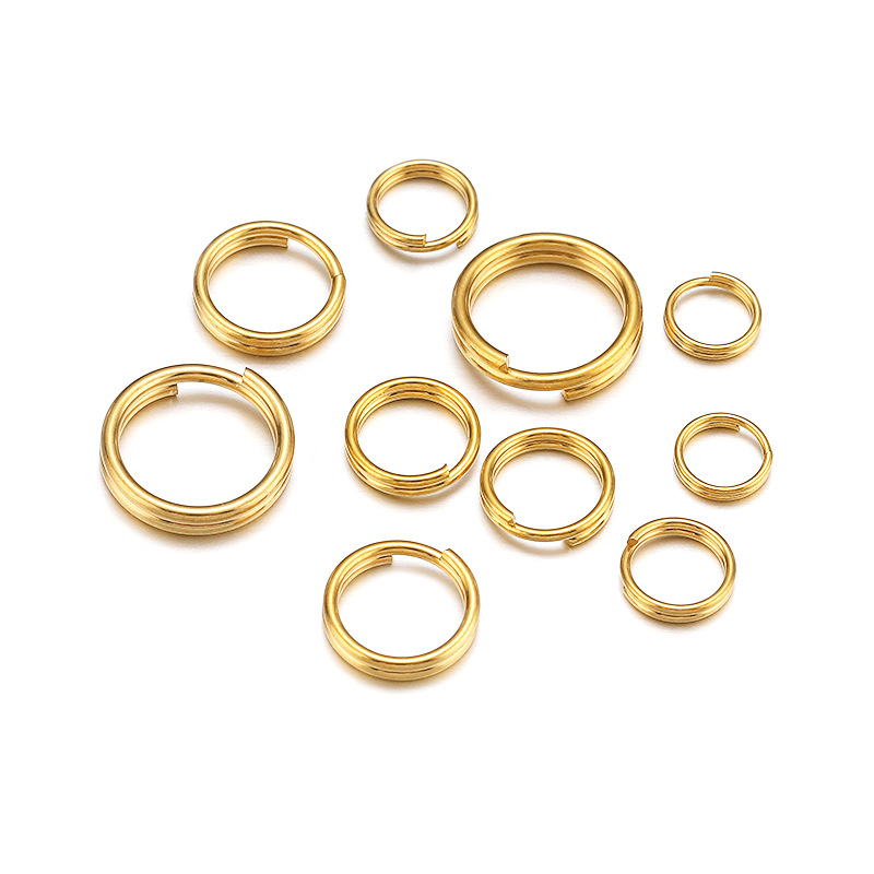 ステンレス二層オープンリング保色18kメッキアクセサリー部品オープンリングネックレスオープンリング接続リング
